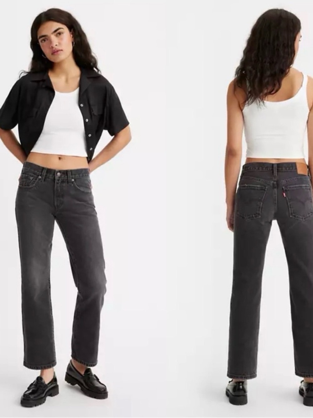 Levi’s Premium Middy Bootcut Ankle Jeans Play My Game Black Size 29 x 27